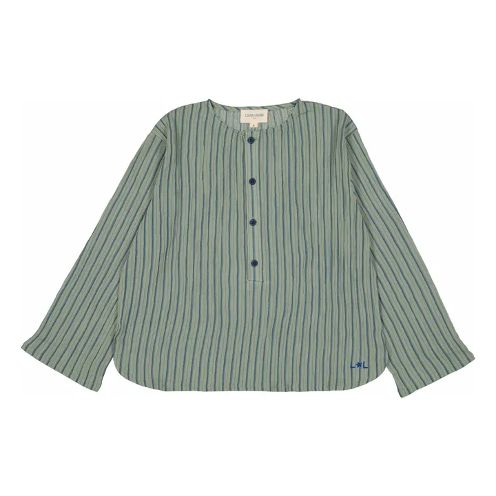 Chemise Oncle Rayures | Vert kaki- Image produit n°4