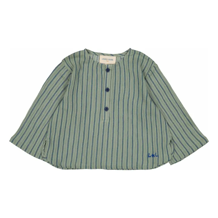 Chemise Oncle Rayures | Vert kaki- Image produit n°0