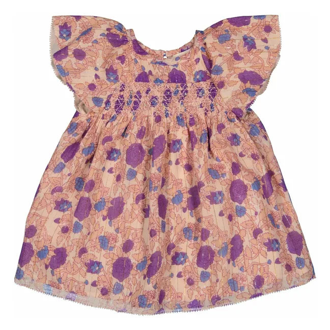Robe Donna Fleurie Lurex | Rose pâle