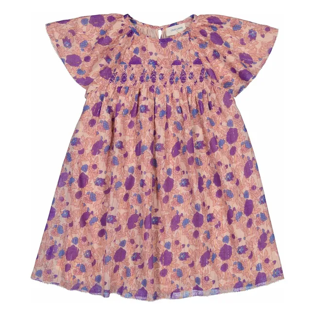 Robe Donna Fleurie Lurex | Rose pâle