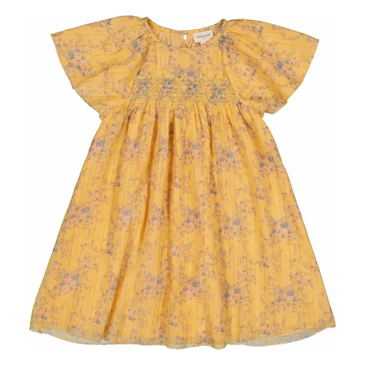 Robe Donna Fleurie Lurex | Jaune- Image produit n°1
