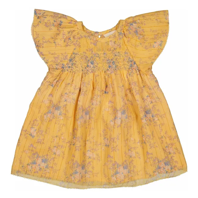 Robe Donna Fleurie Lurex | Jaune