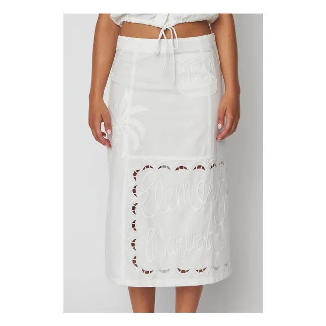 Embroidered skirt | White