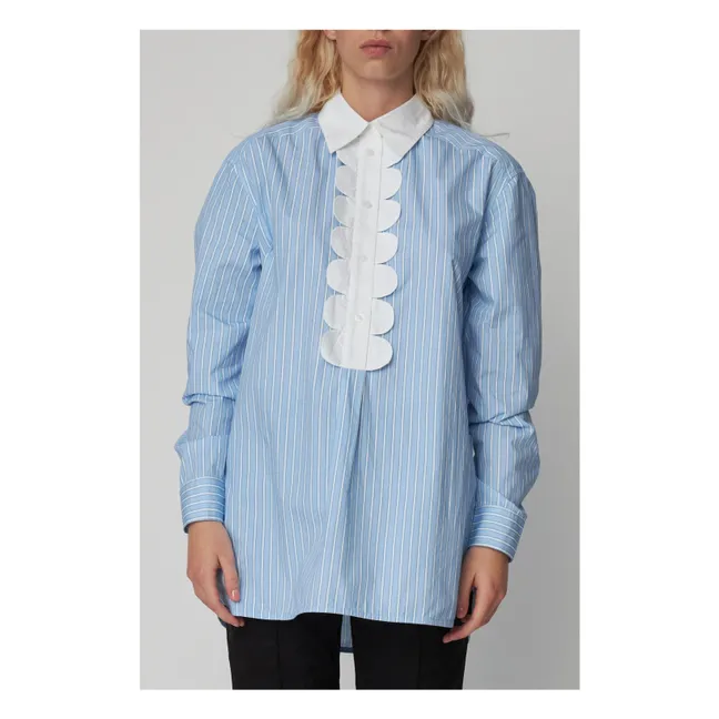 Camicetta a righe in cotone biologico | Blu
