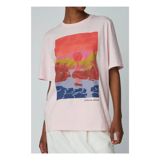 Sunset organic cotton T-shirt | Pink
