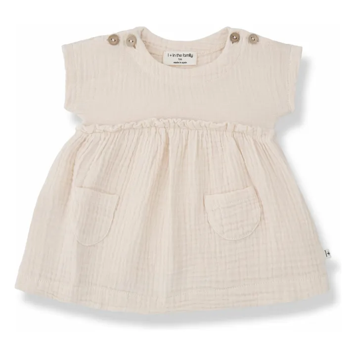Robe Marta Gaze de Coton | Rose poudré- Image produit n°0