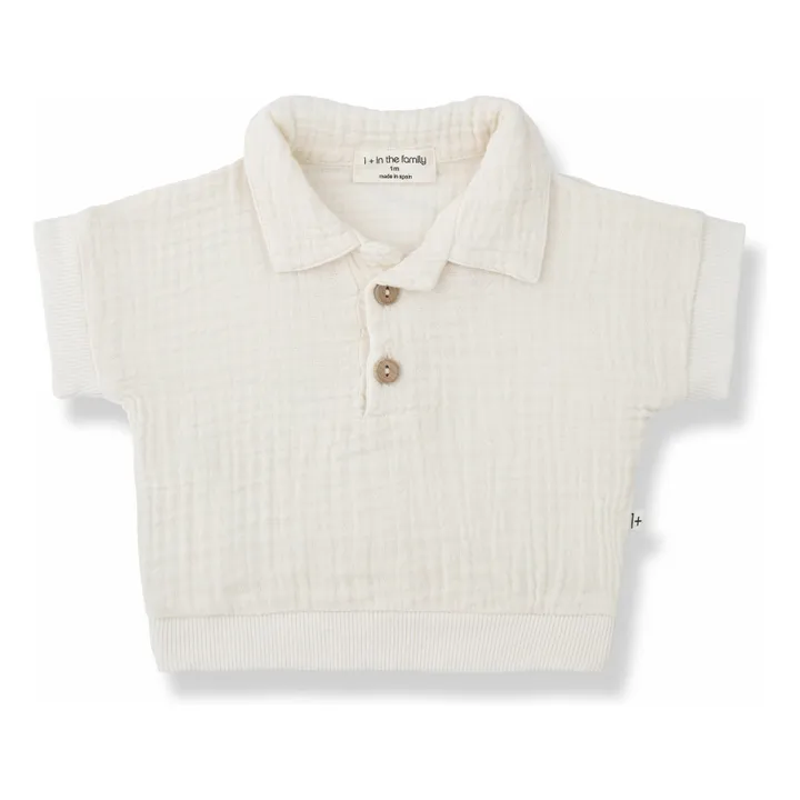 Polo Guido Gaze de Coton | Ecru- Image produit n°0