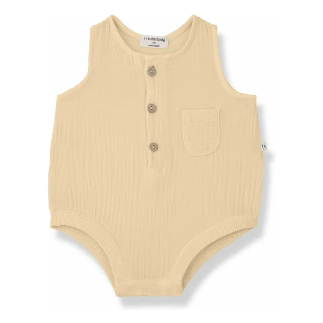 Barboteuse Yago Gaze de Coton | Jaune