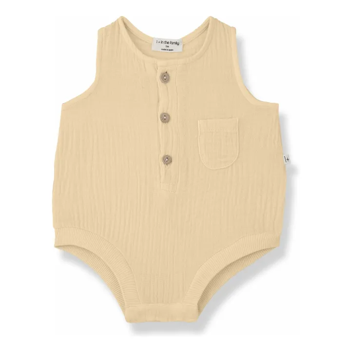 Barboteuse Yago Gaze de Coton | Jaune- Image produit n°0