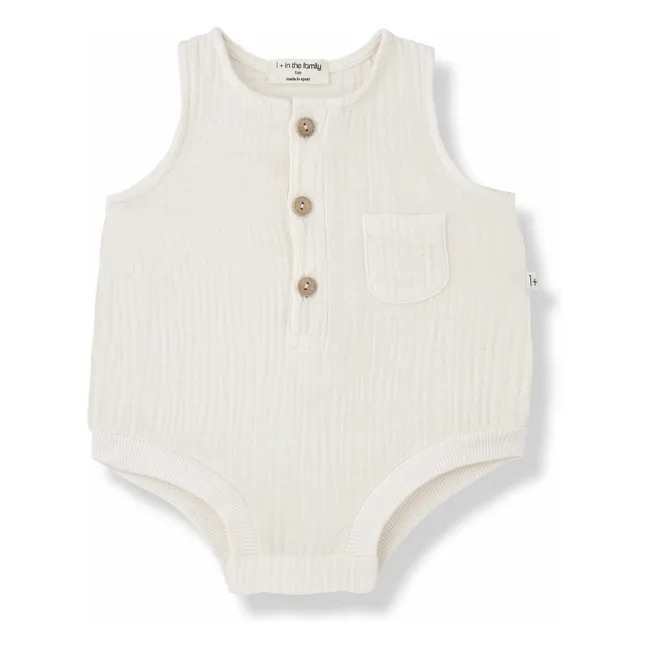 Barboteuse Yago Gaze de Coton | Ecru