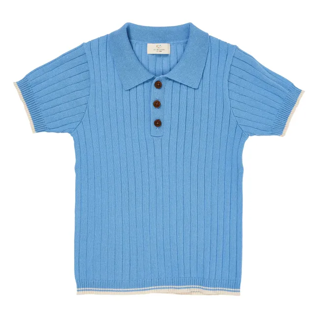 Polo de punto elástico Algodón orgánico | Azul Cielo