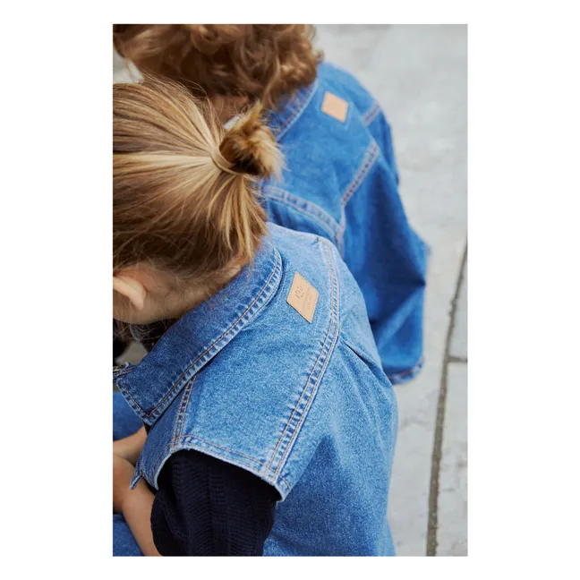Organic Cotton Sleeveless Jean Jacket | Denim brut