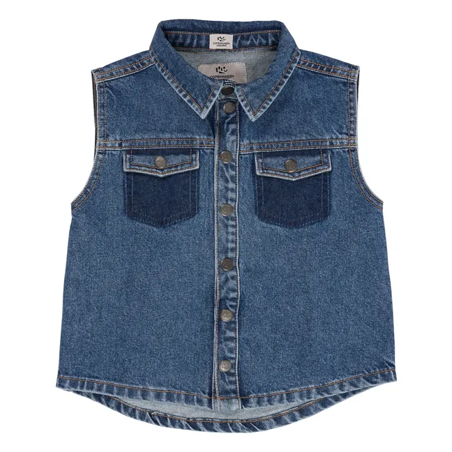 Giacca in cotone organico senza maniche | Demin