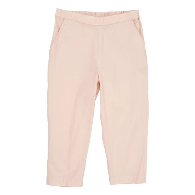Hose mit verstellbarer Taille Popeline Bio-Baumwolle | Blassrosa