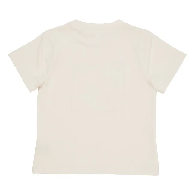 Organic cotton embroidered T-shirt | Ecru