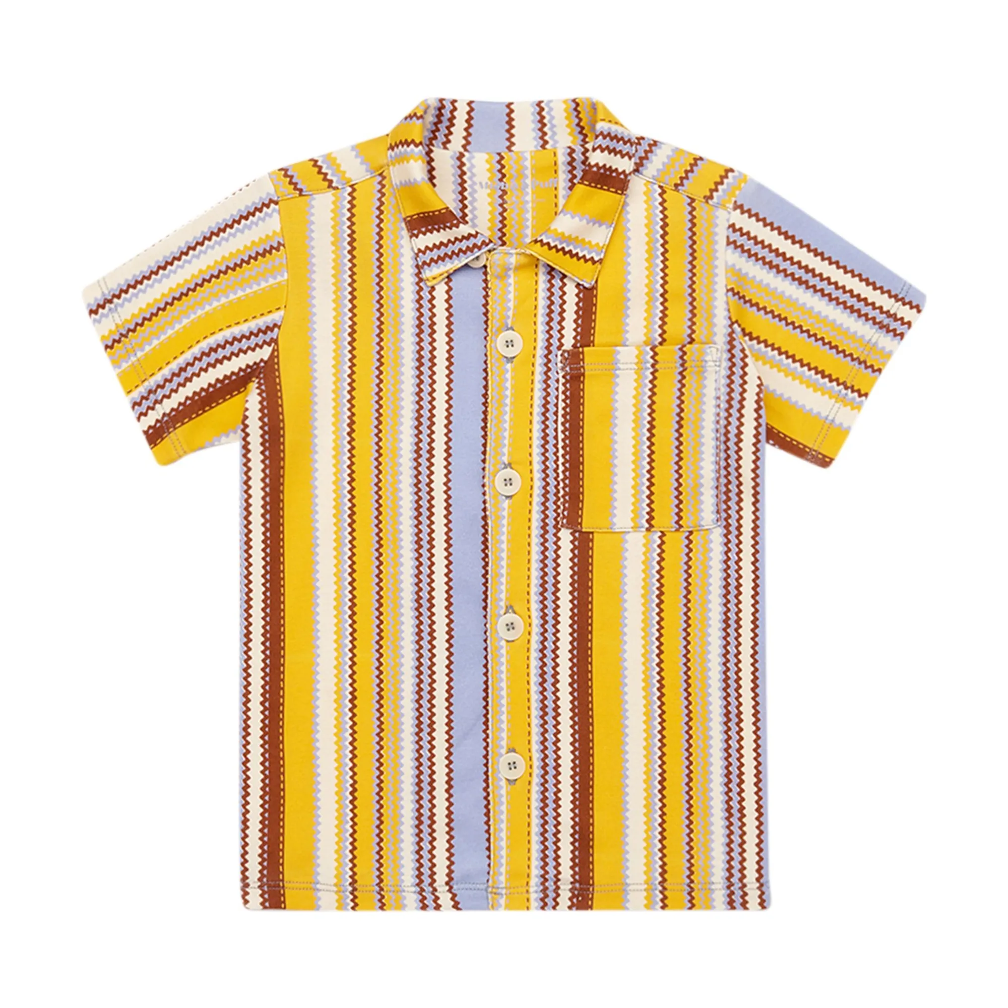Chemise Sonny Zigzag | Jaune moutarde- Image produit n°0