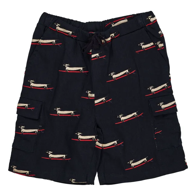 Pantalones cortos Cargo bordados | Azul Marino