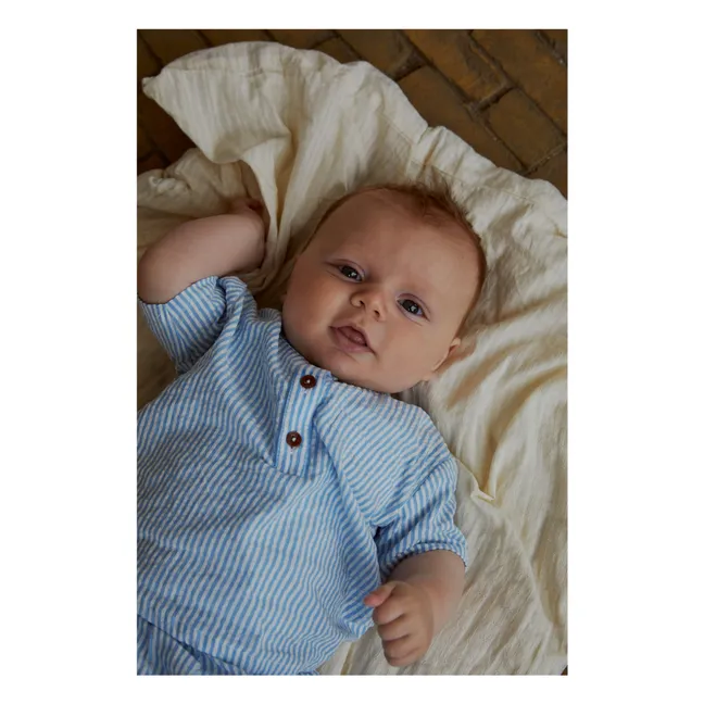 Conjunto de camiseta y bloomer de algodón ecológico | Azul Cielo