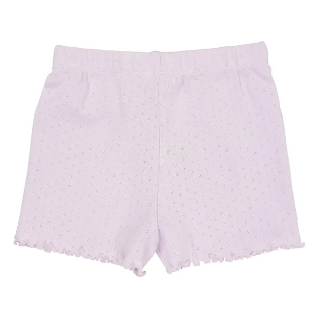 Shorts Pointelle Bio-Baumwolle | Flieder