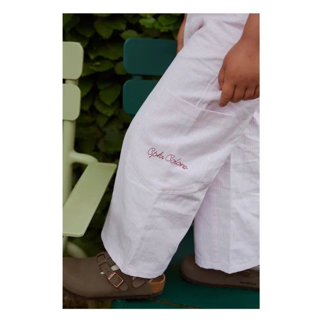 Hose Wide Stripes Bio-Baumwolle | Blassrosa