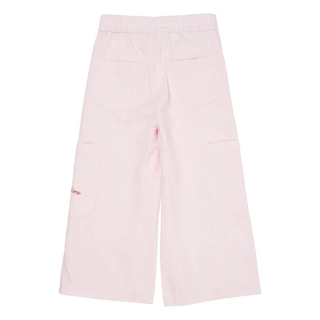 Hose Wide Stripes Bio-Baumwolle | Blassrosa