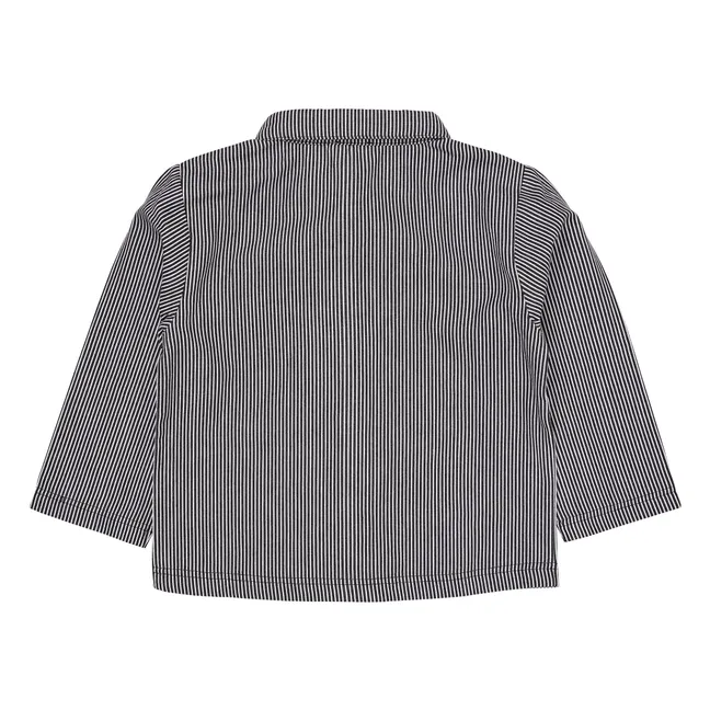 Maglietta over in cotone biologico a righe | Blu marino
