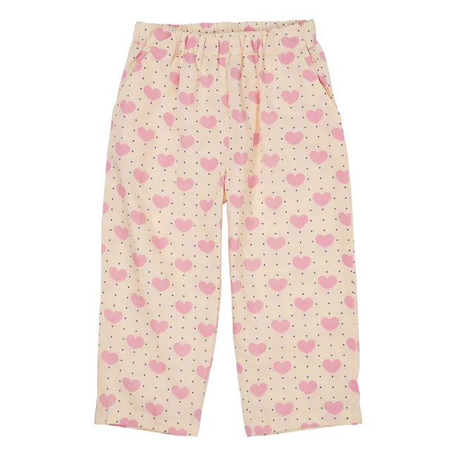 Pantaloni a cuore in cotone biologico | Rosa Pallido
