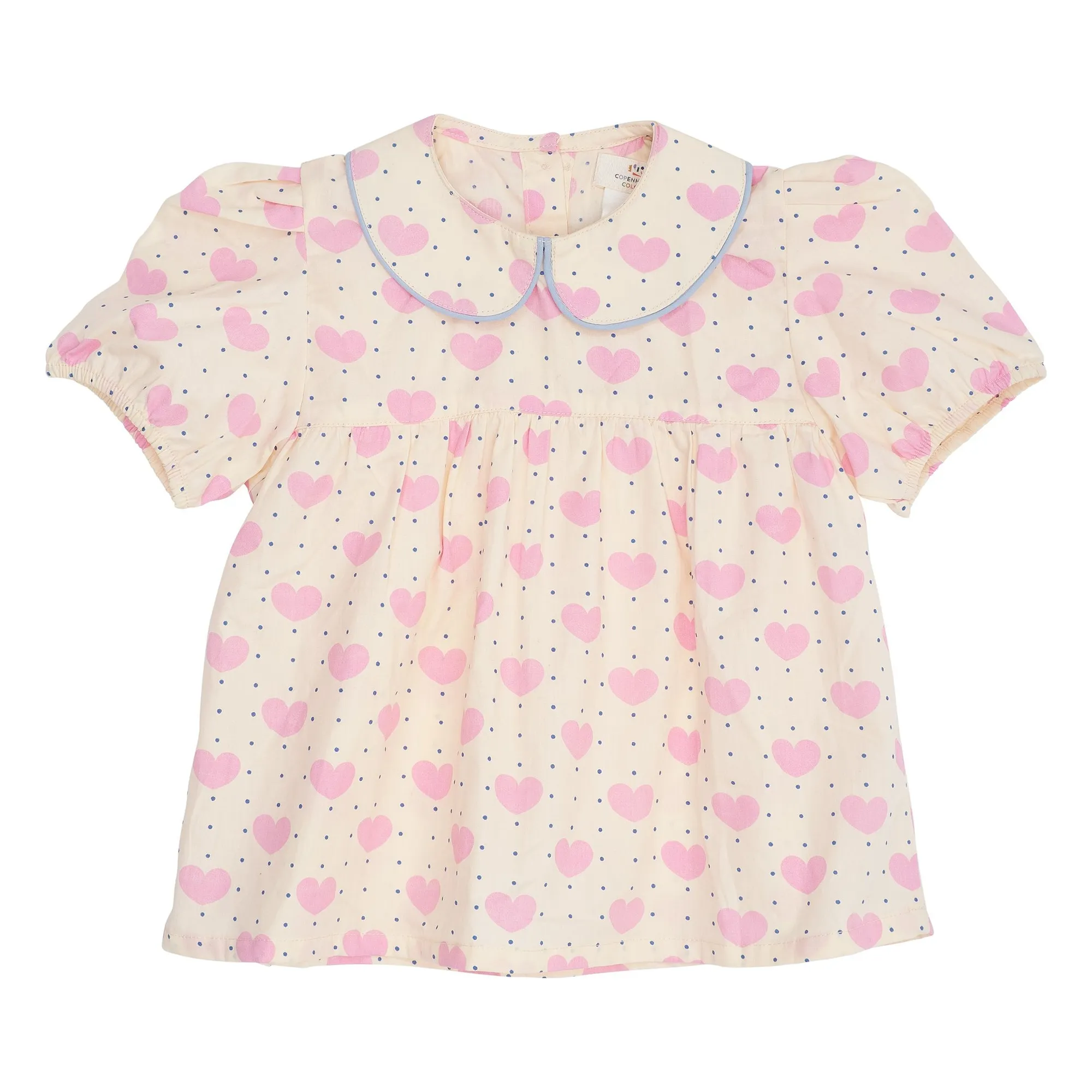 Copenhagen Colors Pale Pink Blouse Hearts Dots Organic Cotton