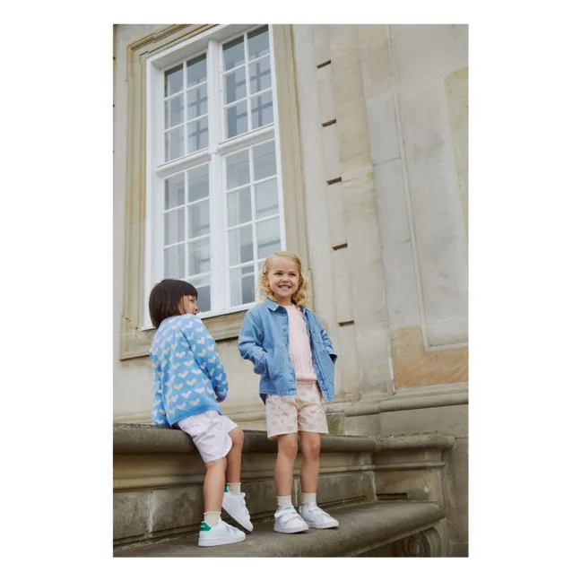 Cardigan con cuori in cotone biologico | Azzurro