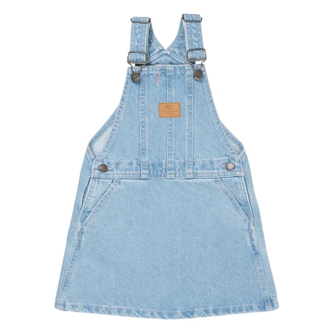 Organic Cotton Heart Dungarees | Denim blue