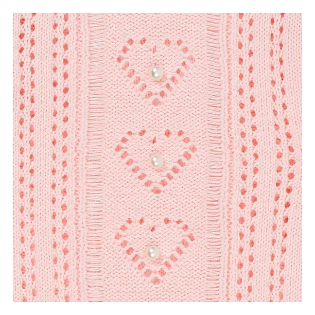 Camiseta de algodón ecológico Pearls Pointelle | Rosa Pálido