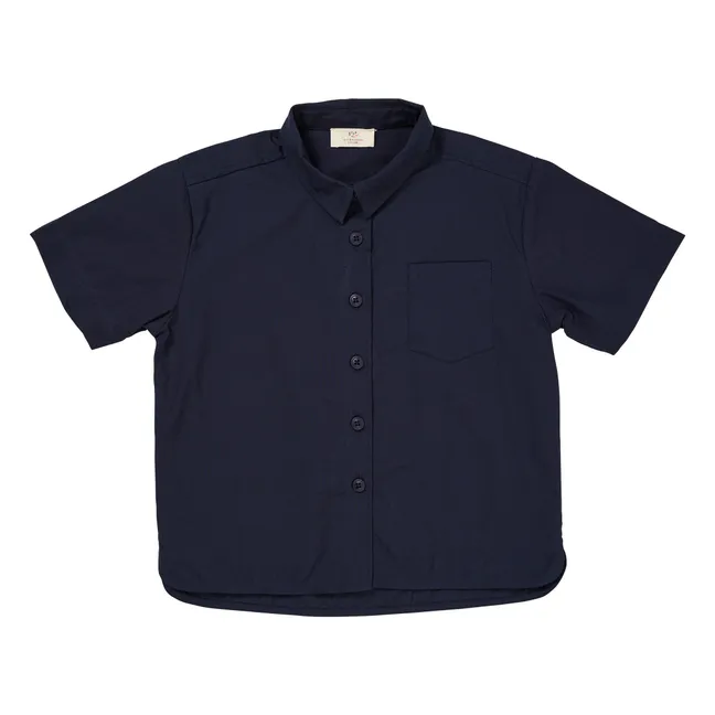 Camicia in popeline di cotone biologico | Blu marino