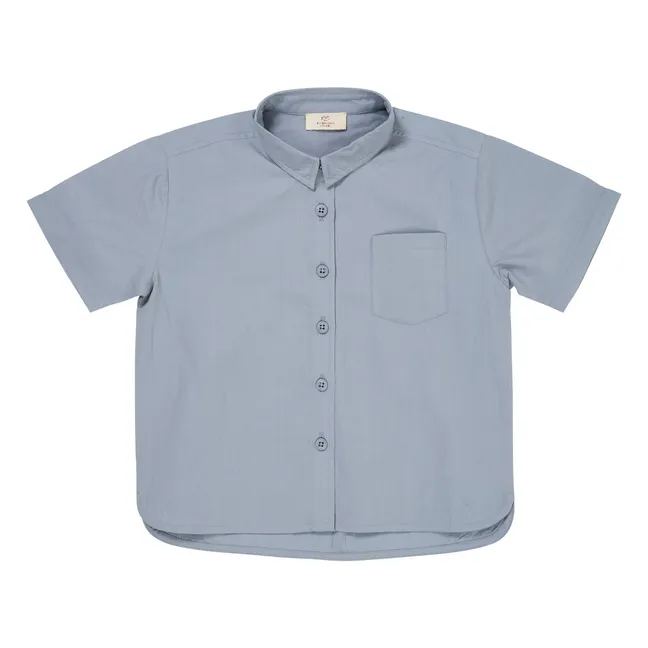 Camicia in popeline di cotone biologico | Azzurro fiordaliso