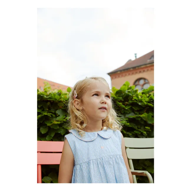 Top in cotone biologico a righe | Azzurro