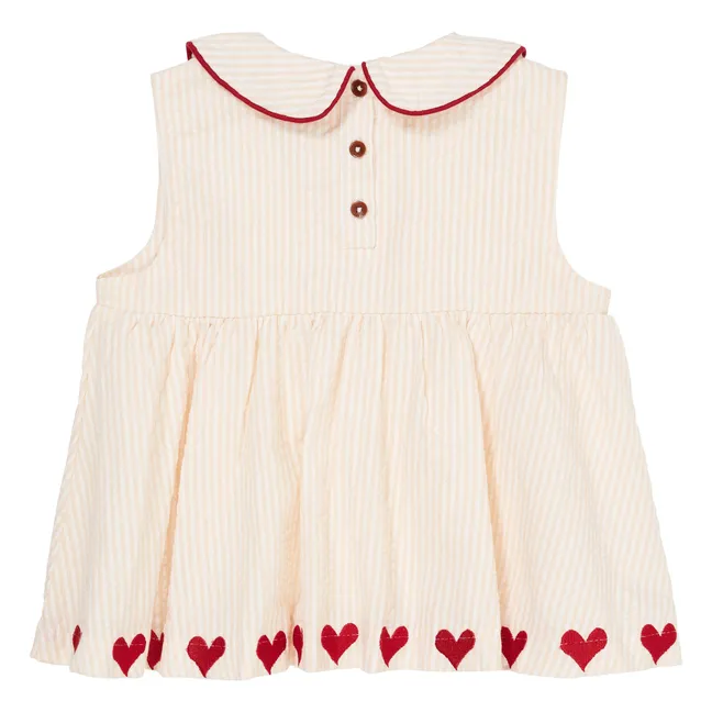 Top Rayures Coton Bio | Rose pâle