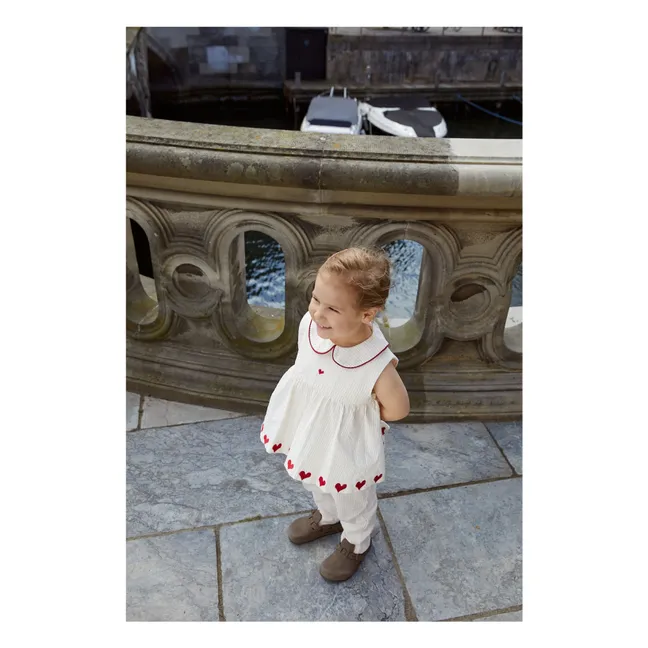 Top Rayures Coton Bio | Rose pâle