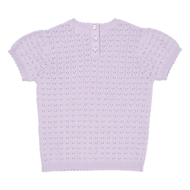 Camiseta Pointelle de algodón ecológico | Lila
