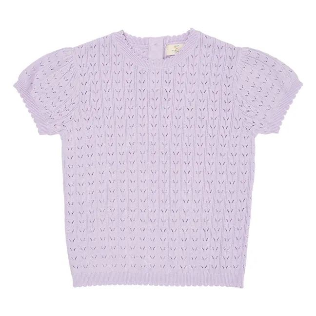 Camiseta Pointelle de algodón ecológico | Lila