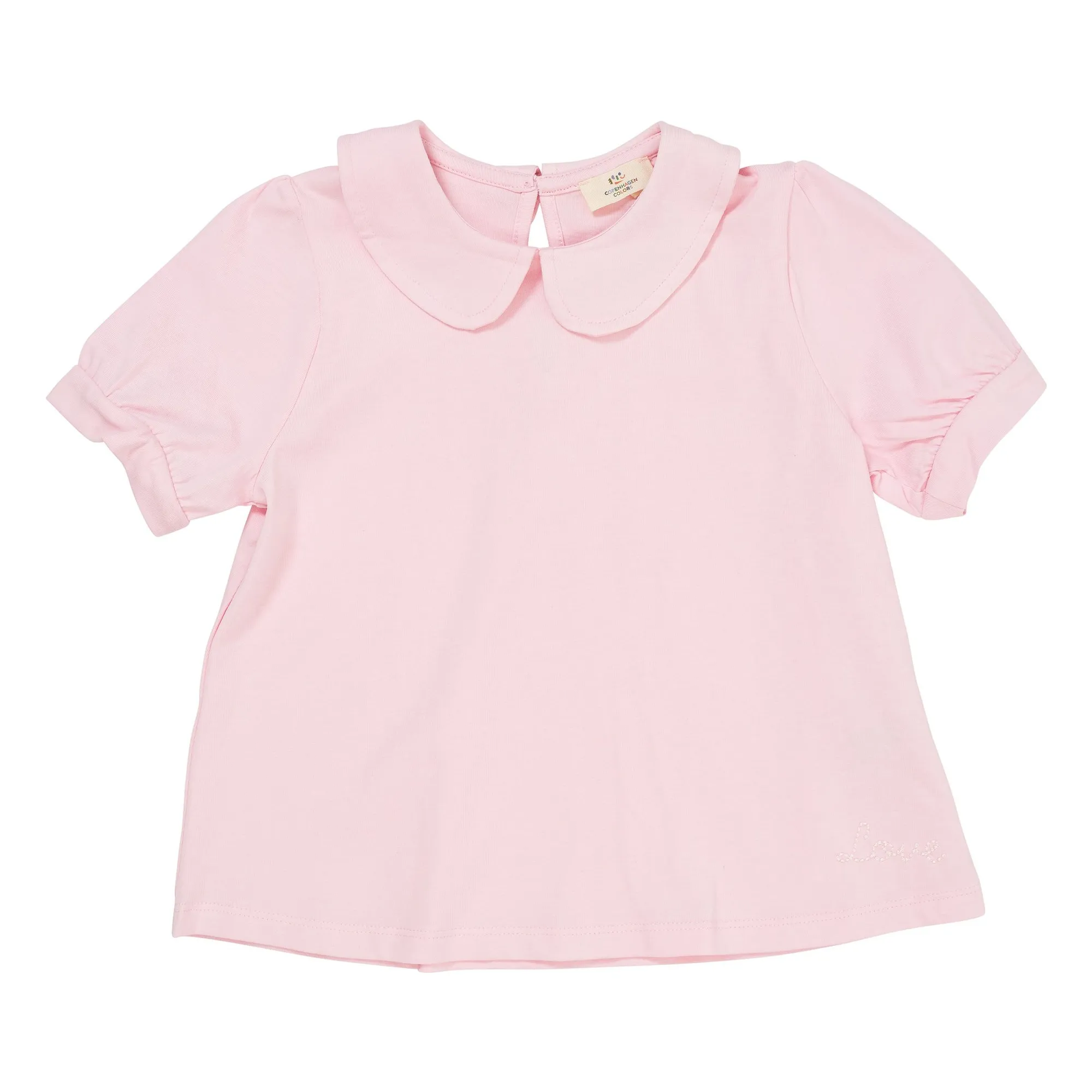 Copenhagen Colors Pale Pink Claudine Collar Blouse Organic Cotton