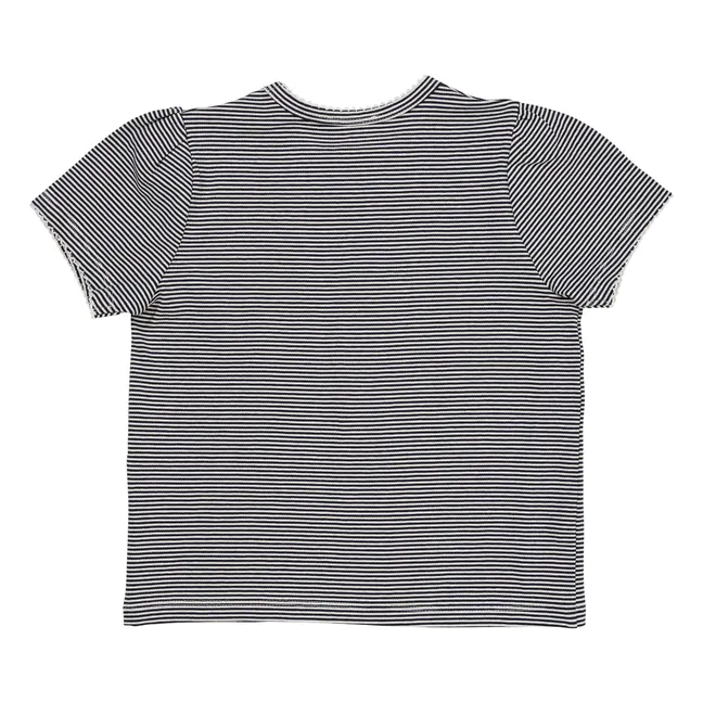 Gestreiftes T-Shirt aus Bio-Baumwolle | Navy