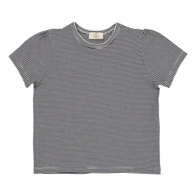Gestreiftes T-Shirt aus Bio-Baumwolle | Navy