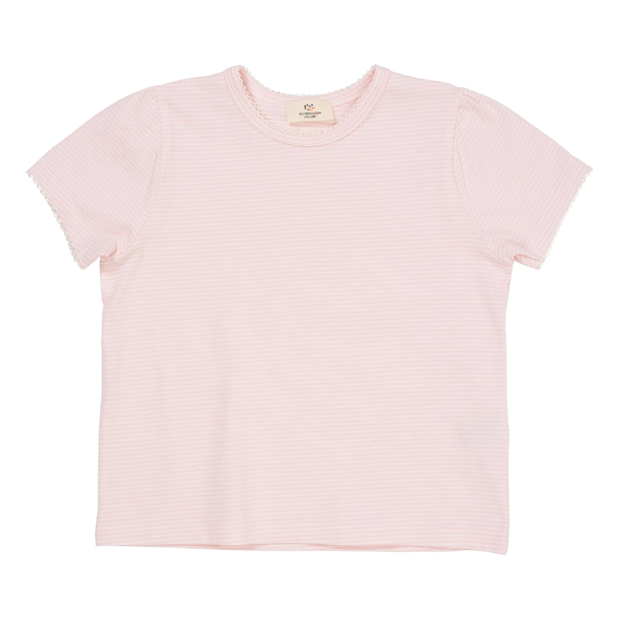 Copenhagen Colors Pale Pink Stripes Organic Cotton T-Shirt