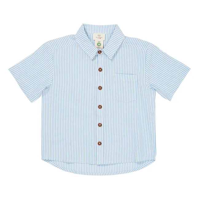 Camicie a righe in cotone biologico | Azzurro