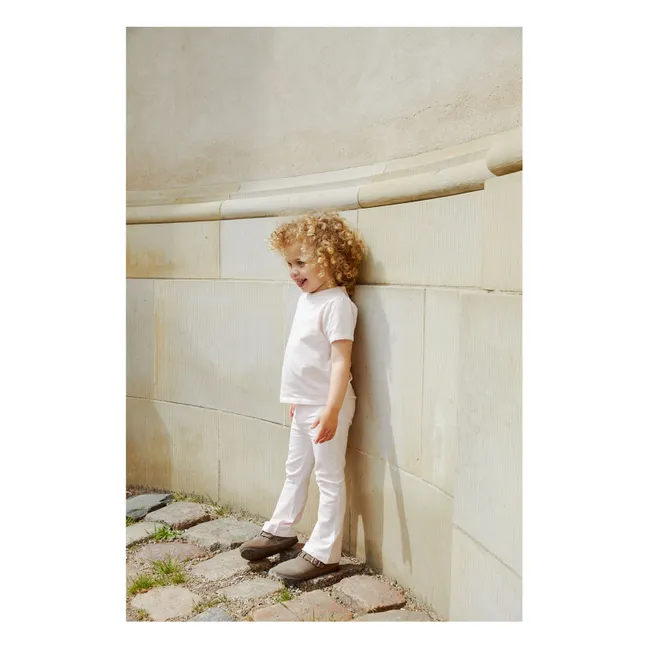 Flare Pants Stripes Organic Cotton | Pale Pink