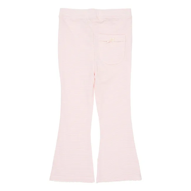 Flare Pants Stripes Algodón orgánico | Rosa Pálido