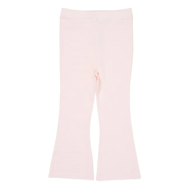 Flare Pants Stripes Organic Cotton | Pale Pink