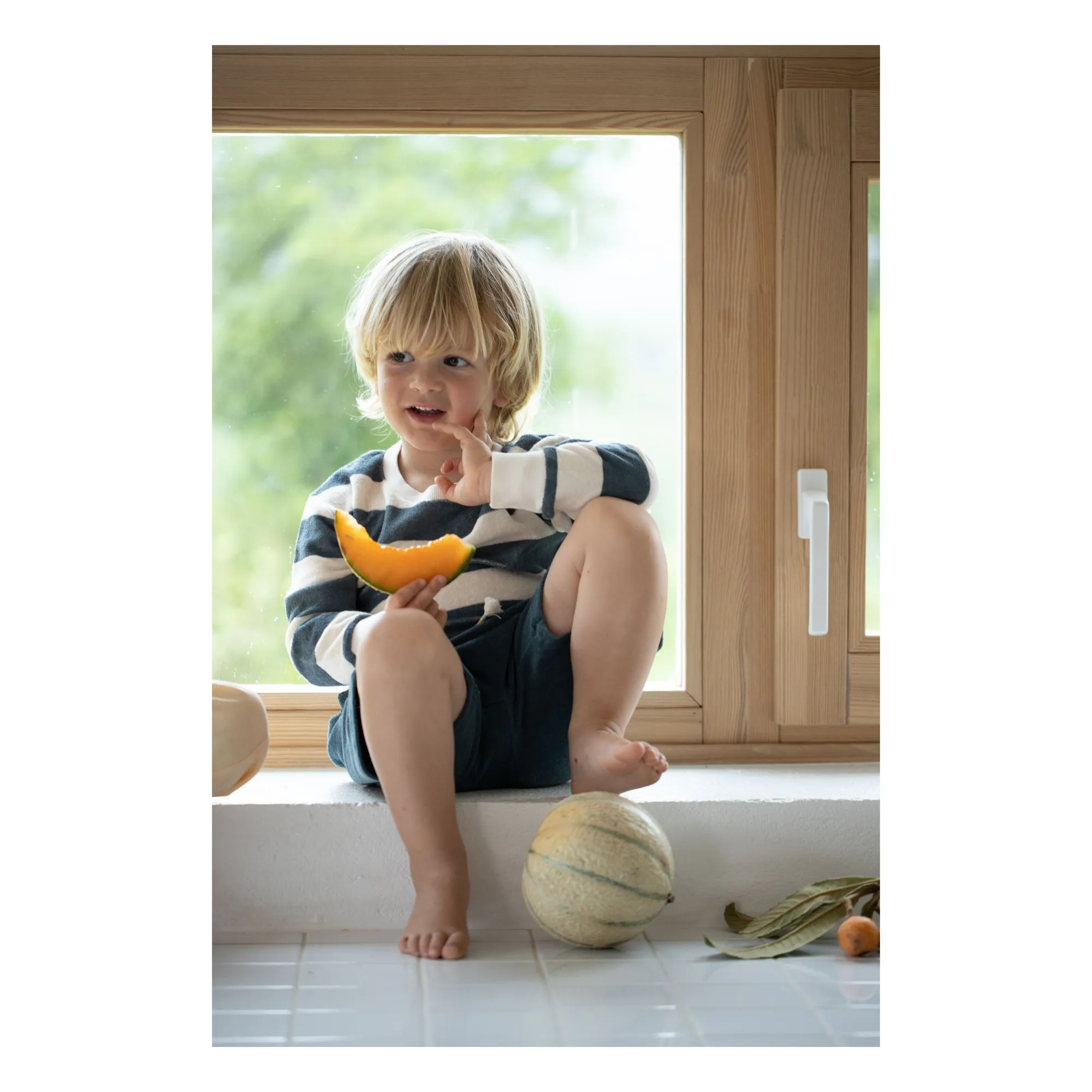 1+ In The Family Petrol Blue Gabi Towelling Shorts
