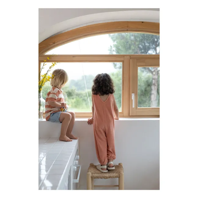Jumpsuit Nicola Frottee | Korallenfarben