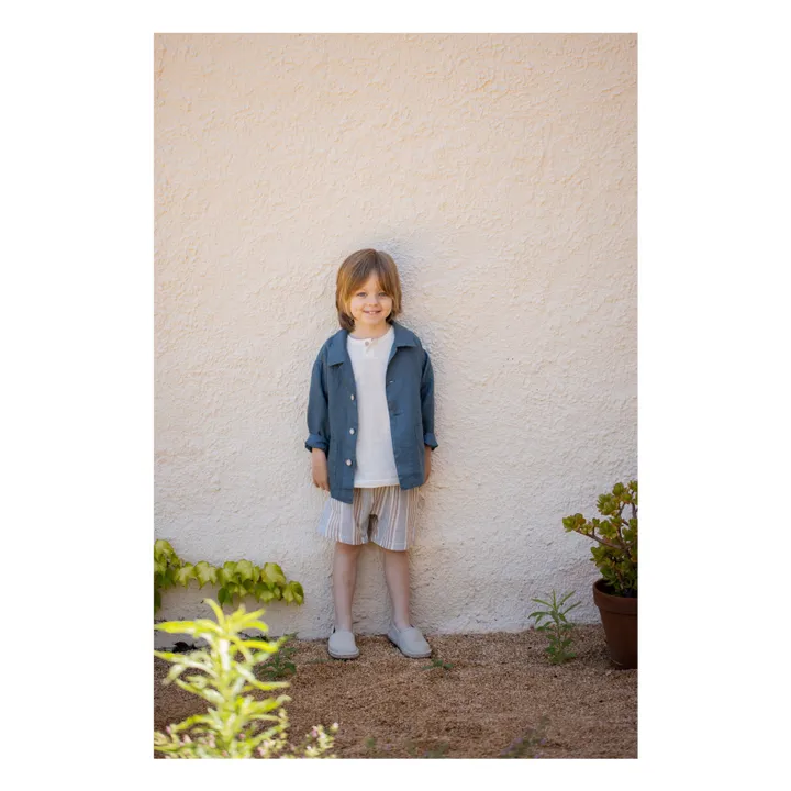 Chemise Eneko Lin | Bleu pétrole- Image produit n°1
