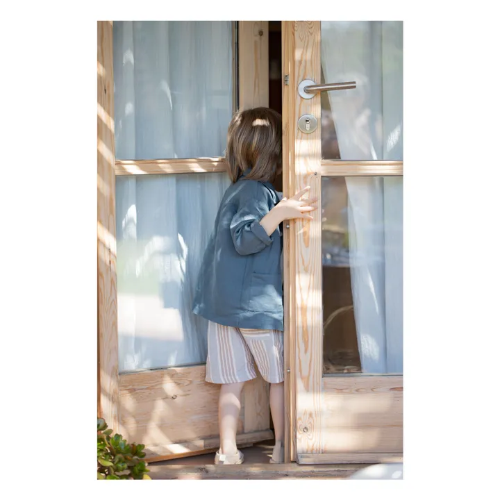 Chemise Eneko Lin | Bleu pétrole- Image produit n°2